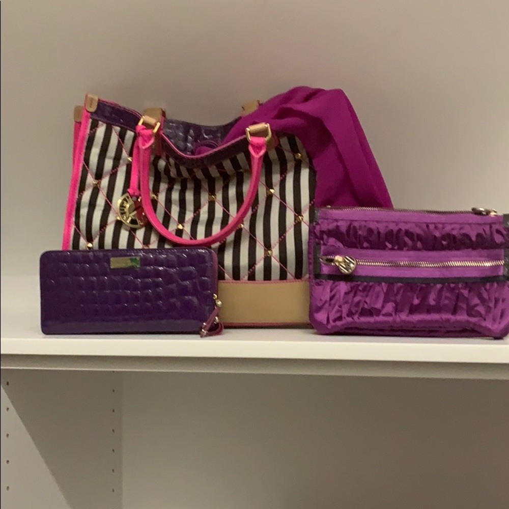 HENRI BENDEL CENTENNIAL STRIPE HANDBAG- RARE!